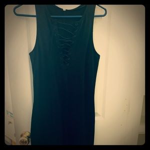 NWT Black v-neck dress with tie
